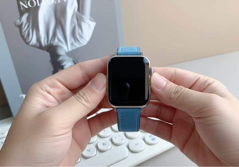 Bracelet Apple Watch denim bleu foncé
