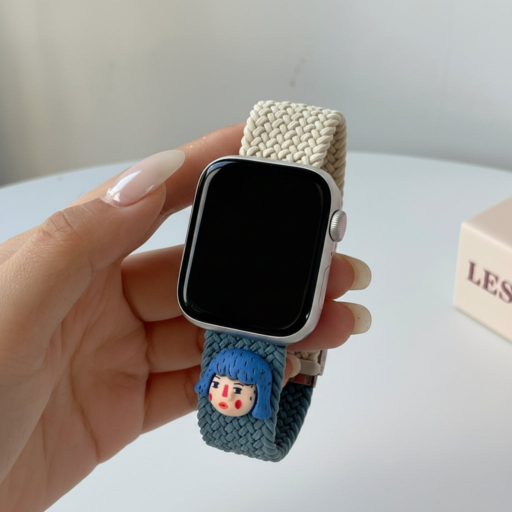 Bracelet Apple Watch nylon graffiti La Récré présentation