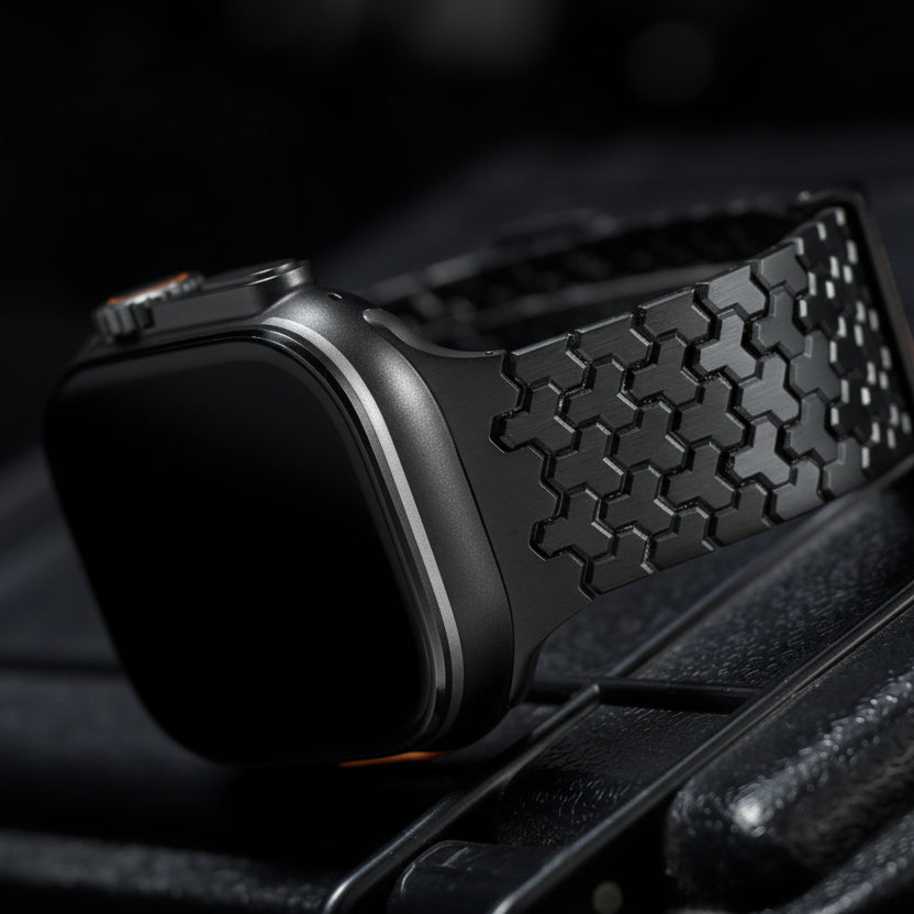 Bracelet Apple Watch acier gris titane à fermoir magnétique