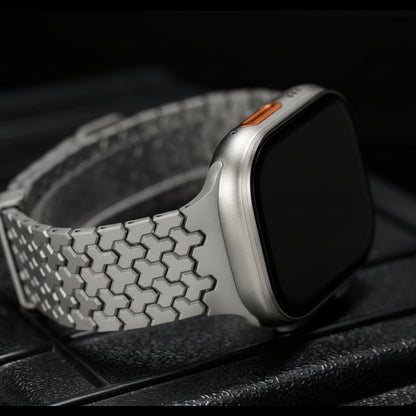 Bracelet Apple Watch acier magnétique compatible Series, SE et Ultra