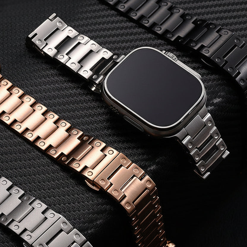 Bracelet Apple Watch acier noir business homme