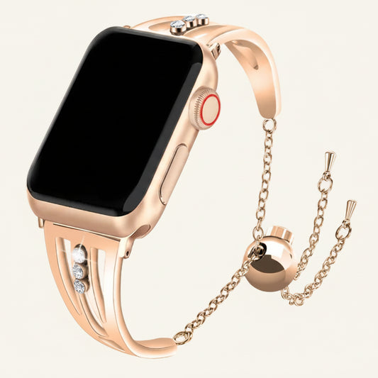Bracelet Apple Watch acier inoxydable strass femme — La Parure