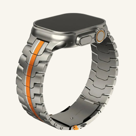 Bracelet Apple Watch argent à maillons — vue détaillée