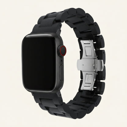 Bracelet Apple Watch bois massif boucle papillon compatible Series SE et Ultra