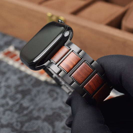 Bracelet Apple Watch bois de santal compatible Series, SE et Ultra