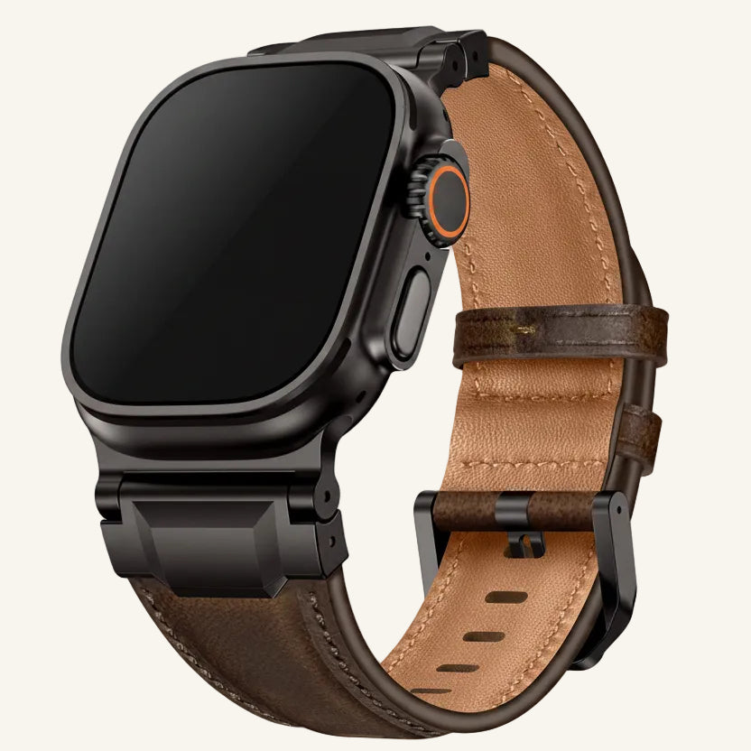 Bracelet Apple Watch cuir véritable armure teintes disponibles