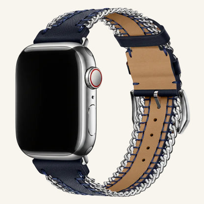 Bracelet Apple Watch cuir chaîne compatible Series SE et Ultra