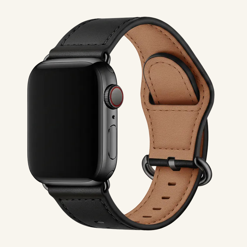 Bracelet Apple Watch cuir crazy horse rouge brun heritage
