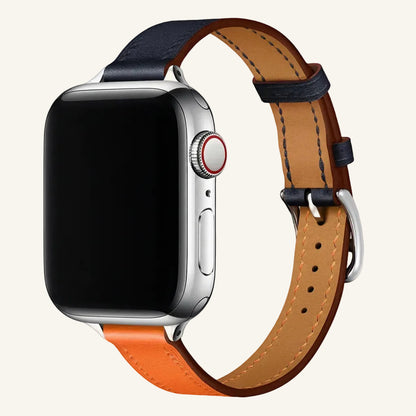 Bracelet Apple Watch cuir double tour brun femme