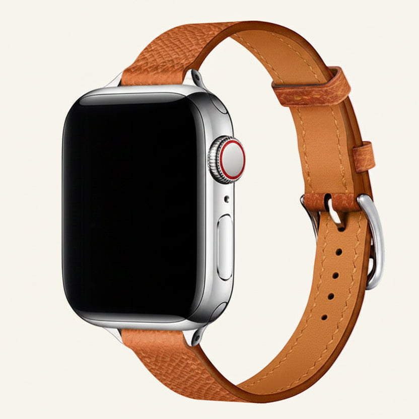 Bracelet Apple Watch cuir double tour compatible Series, SE et Ultra