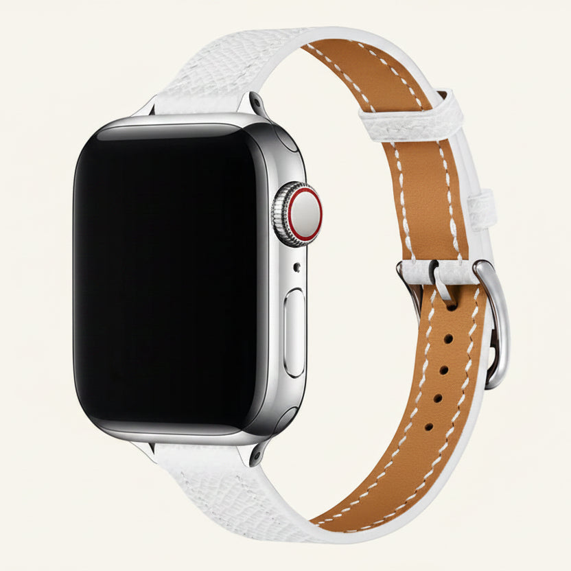 Bracelet Apple Watch cuir double tour noir femme