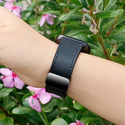 Bracelet Apple Watch cuir fermoir magnétique bleu foncé