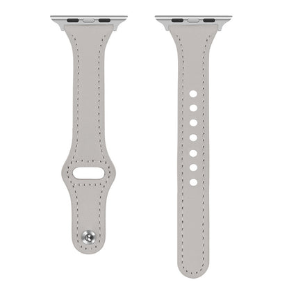 Bracelet Apple Watch cuir fin blanc femme