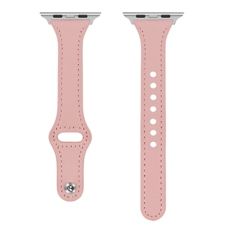 Bracelet Apple Watch cuir fin bleu nuit femme