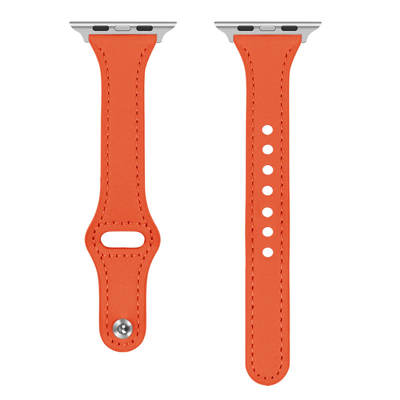 Bracelet Apple Watch cuir fin boucle papillon compatible Series SE et Ultra