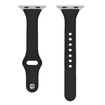 Bracelet Apple Watch cuir fin gris clair femme