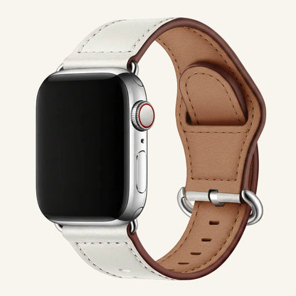 Bracelet Apple Watch cuir huilé vintage brun foncé