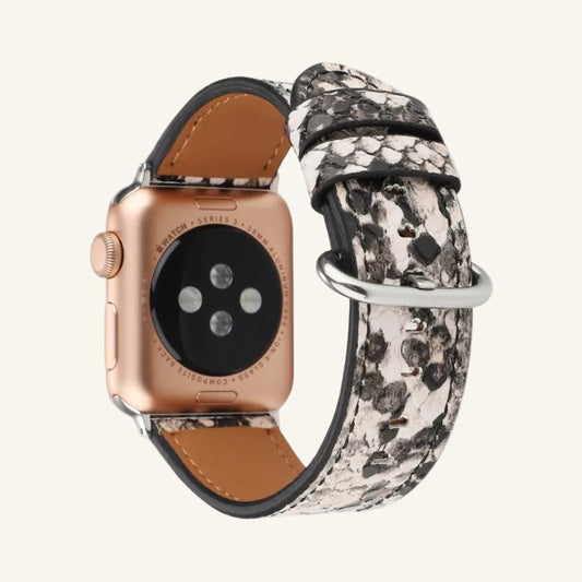 Bracelet Apple Watch cuir véritable motif serpent — Le Python