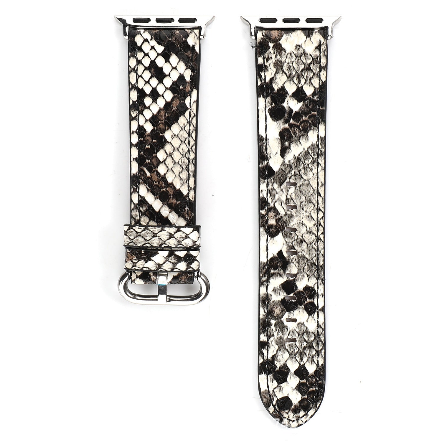 Bracelet Apple Watch cuir motif serpent vert