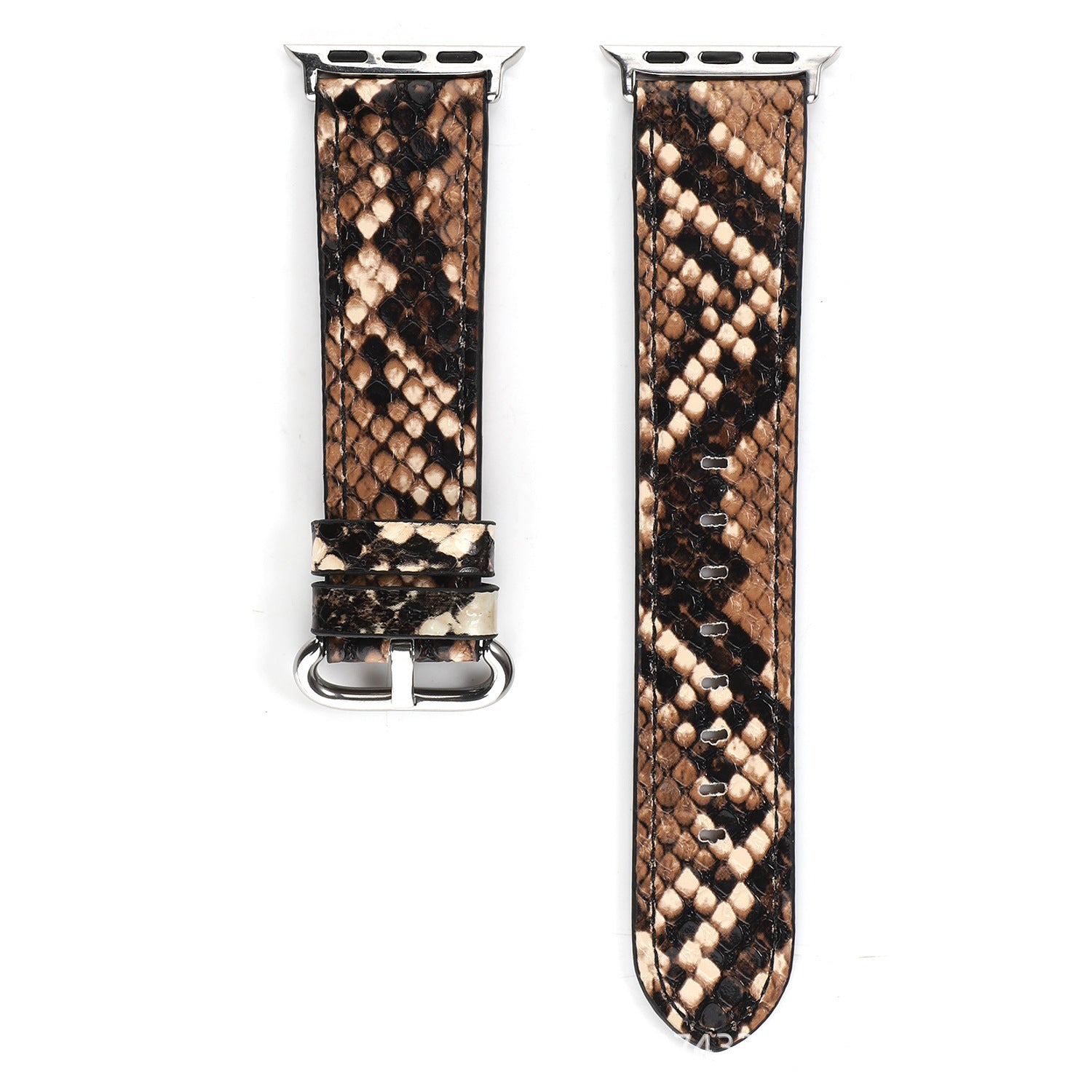 Boucle déployante du bracelet Apple Watch cuir motif serpent
