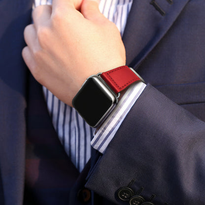 Bracelet Apple Watch cuir de veau heritage noir homme