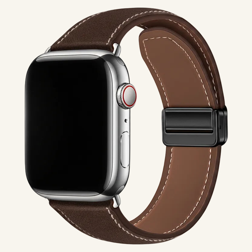 Fermoir magnétique du bracelet Apple Watch cuir velours