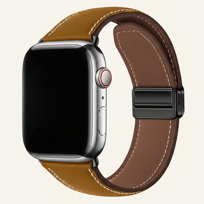 Bracelet Apple Watch cuir velours fermoir magnétique femme — La Veloutée