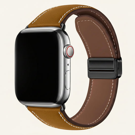 Bracelet Apple Watch cuir velours fermoir magnétique femme — La Veloutée