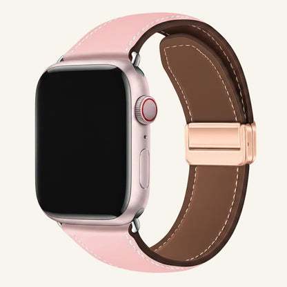 Bracelet Apple Watch cuir velours magnétique compatible Series SE et Ultra