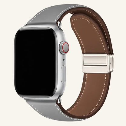 Texture velours fine du bracelet Apple Watch cuir véritable