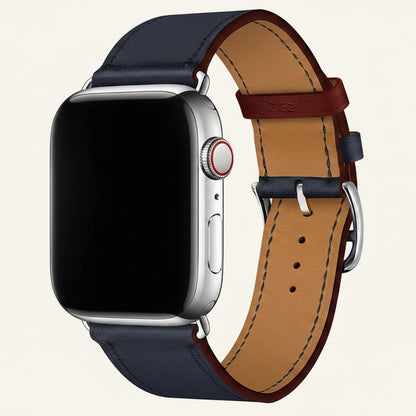 Bracelet Apple Watch cuir véritable single tour ambre