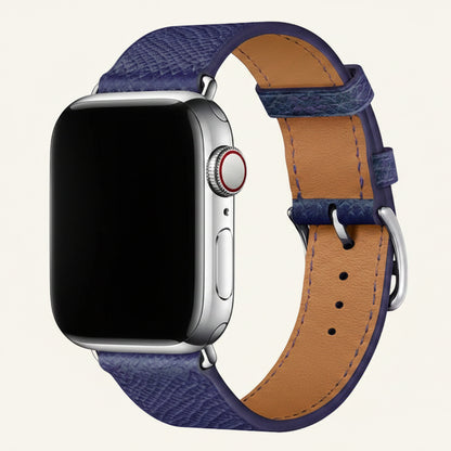 Bracelet Apple Watch cuir véritable single tour brun litchi