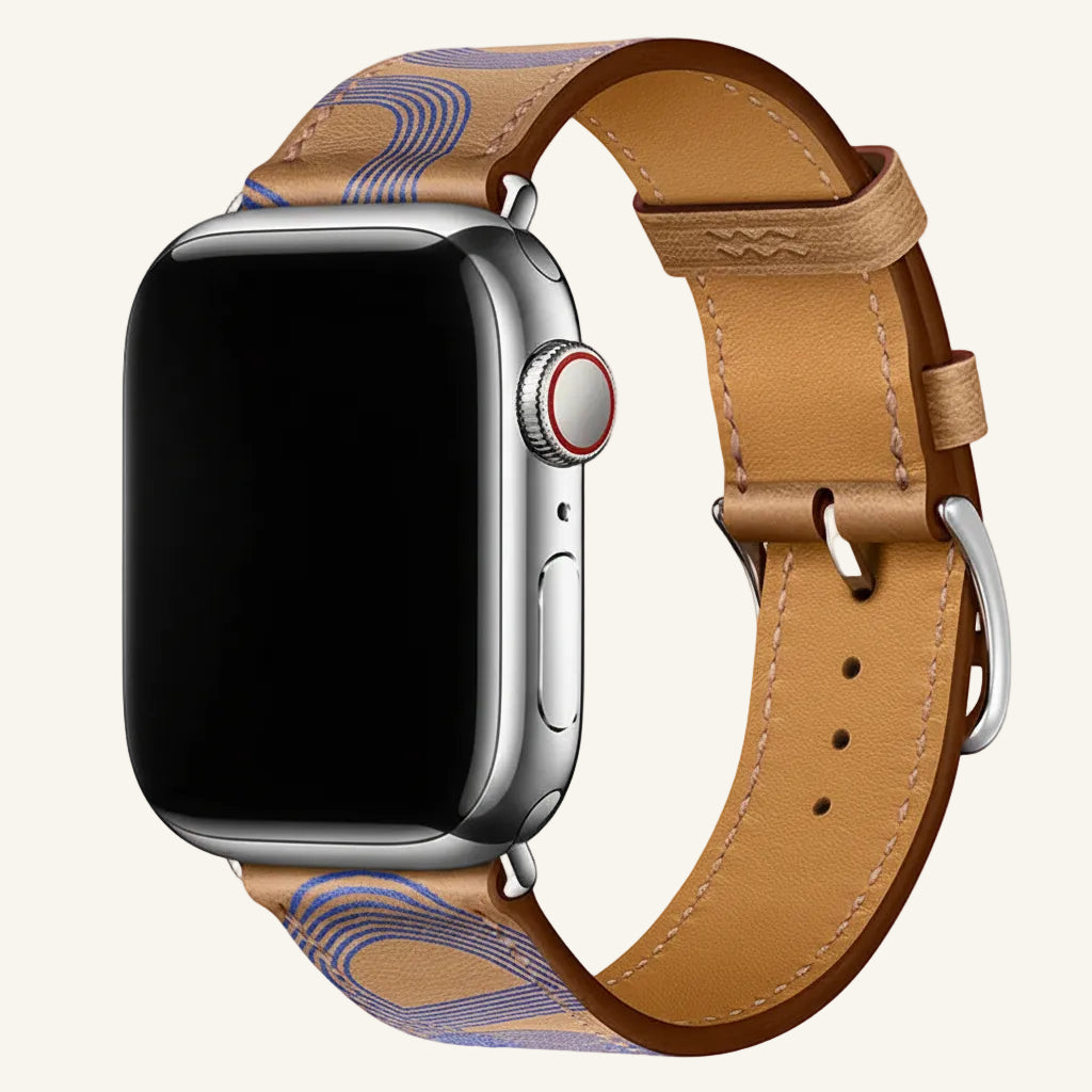 Bracelet Apple Watch cuir véritable single tour rose