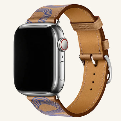 Bracelet Apple Watch cuir véritable single tour rose