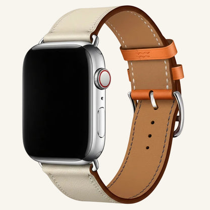 Bracelet Apple Watch cuir véritable single tour rouge vin