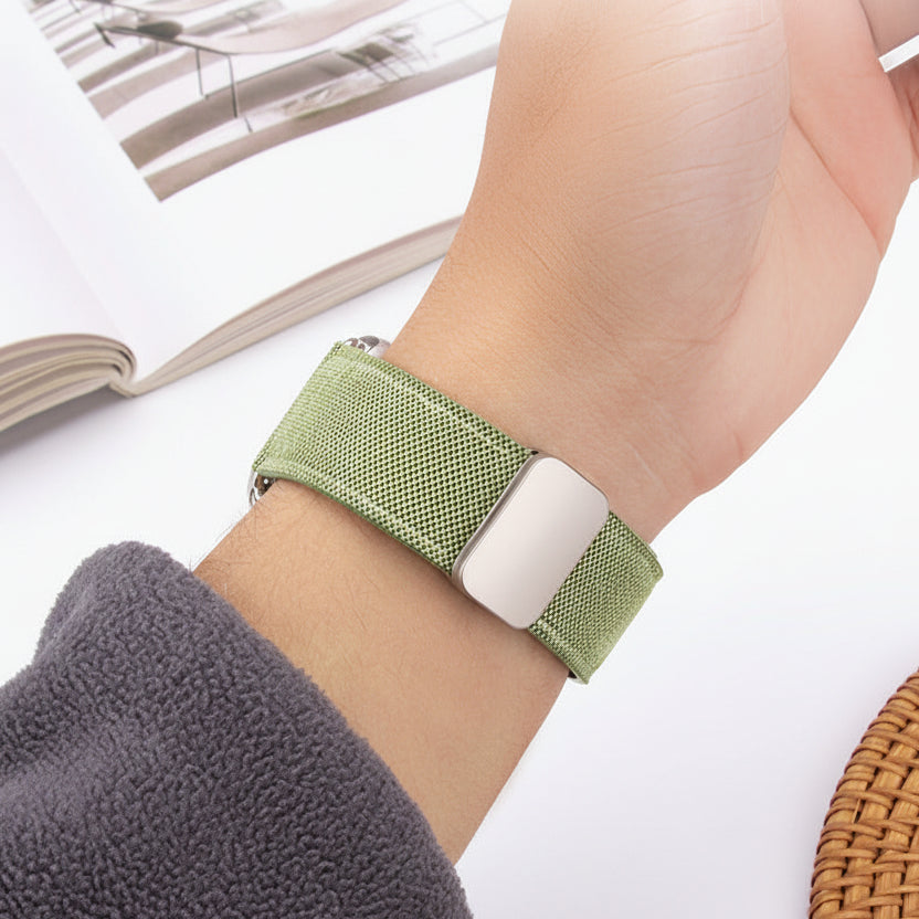 Fermoir magnétique deux sections du bracelet Apple Watch denim