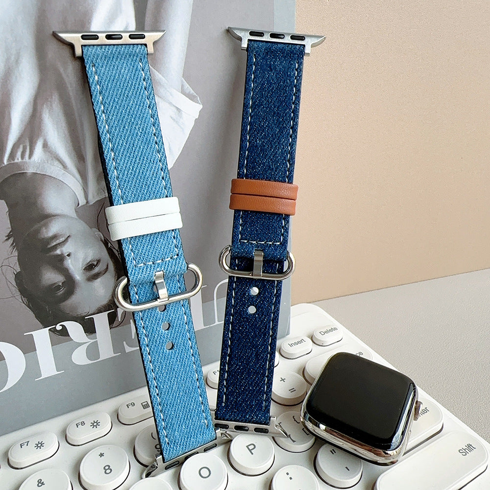 Bracelet Apple Watch denim jean L'Indigo vue complémentaire