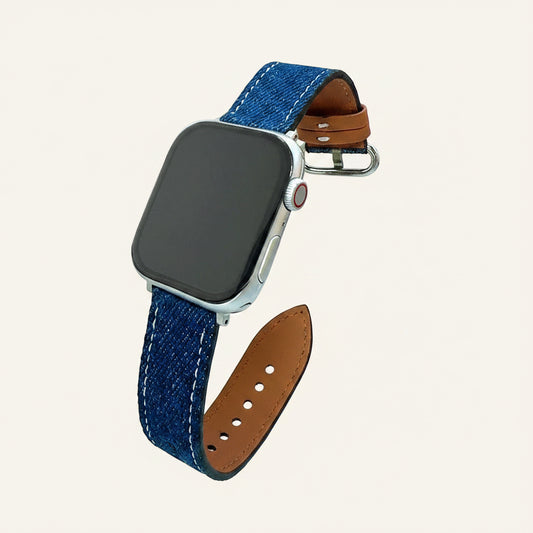 Connecteur Apple Watch du bracelet denim jean