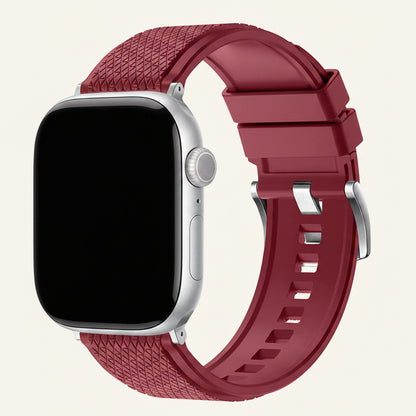 Bracelet Apple Watch FKM fluoré porté au poignet homme