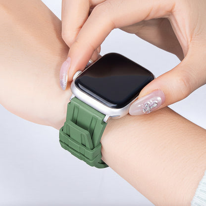 Bracelet Apple Watch FKM fluoré porté au poignet homme