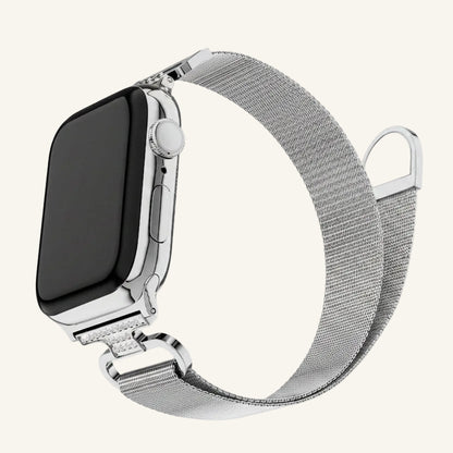 Bracelet Apple Watch La Milanaise Cristal porté au poignet