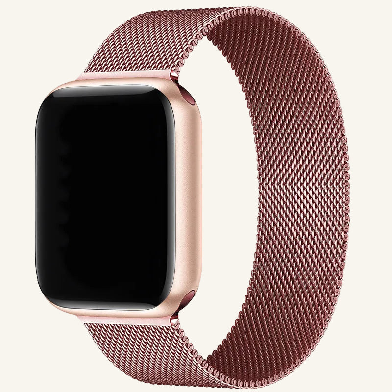Bracelet Apple Watch maille milanaise noir pour femme