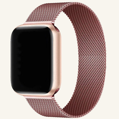 Bracelet Apple Watch maille milanaise noir pour femme