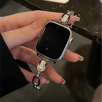 Bracelet Apple Watch métal & strass femme — Le Diadème