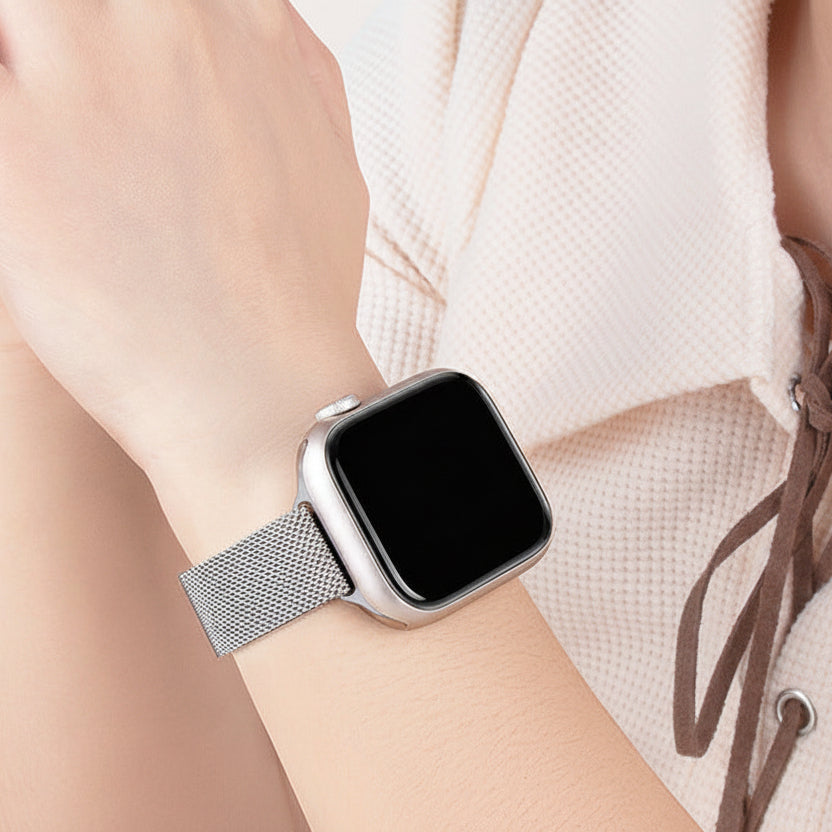 Bracelet Apple Watch milanais slim compatible Series, SE et Ultra