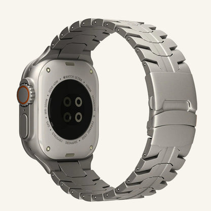 Bracelet Apple Watch noir orange à maillons industriels