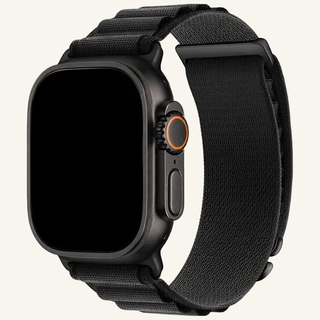 Bracelet Apple Watch nylon alpin couleur blé boucle titane