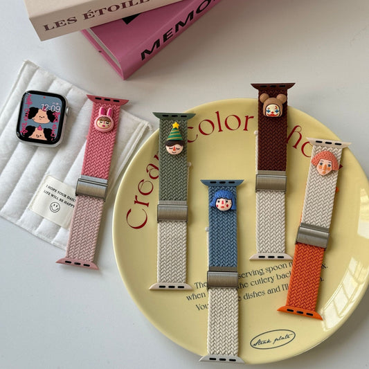 Bracelet Apple Watch nylon tressé graffiti femme — La Récré