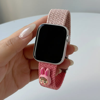 Bracelet Apple Watch nylon graffiti détail tissage coloré