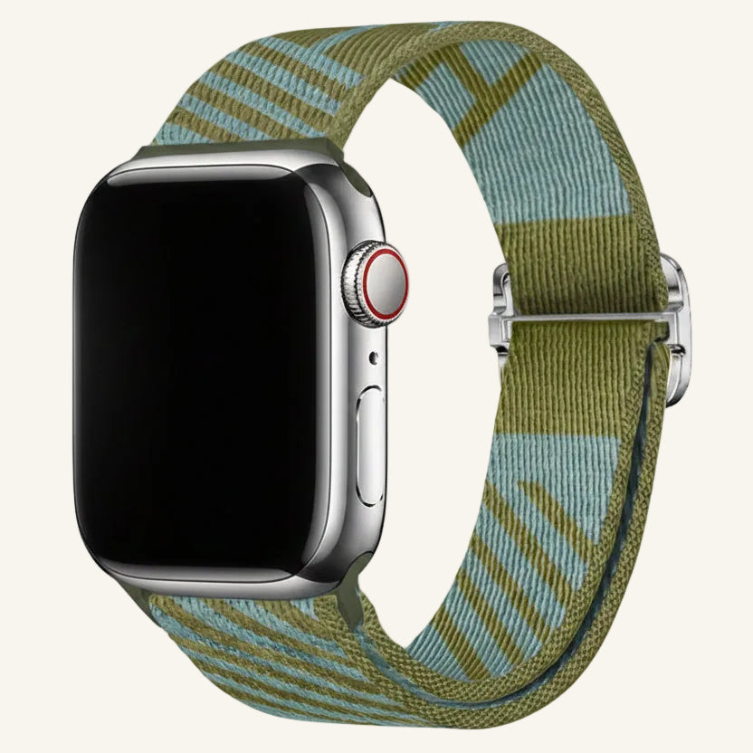 Bracelet Apple Watch nylon rayé gamme de duos
